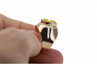 Anillo Peridoto amarillo Oro rosa antiguo original de 14k Estilo vintage vrc296r